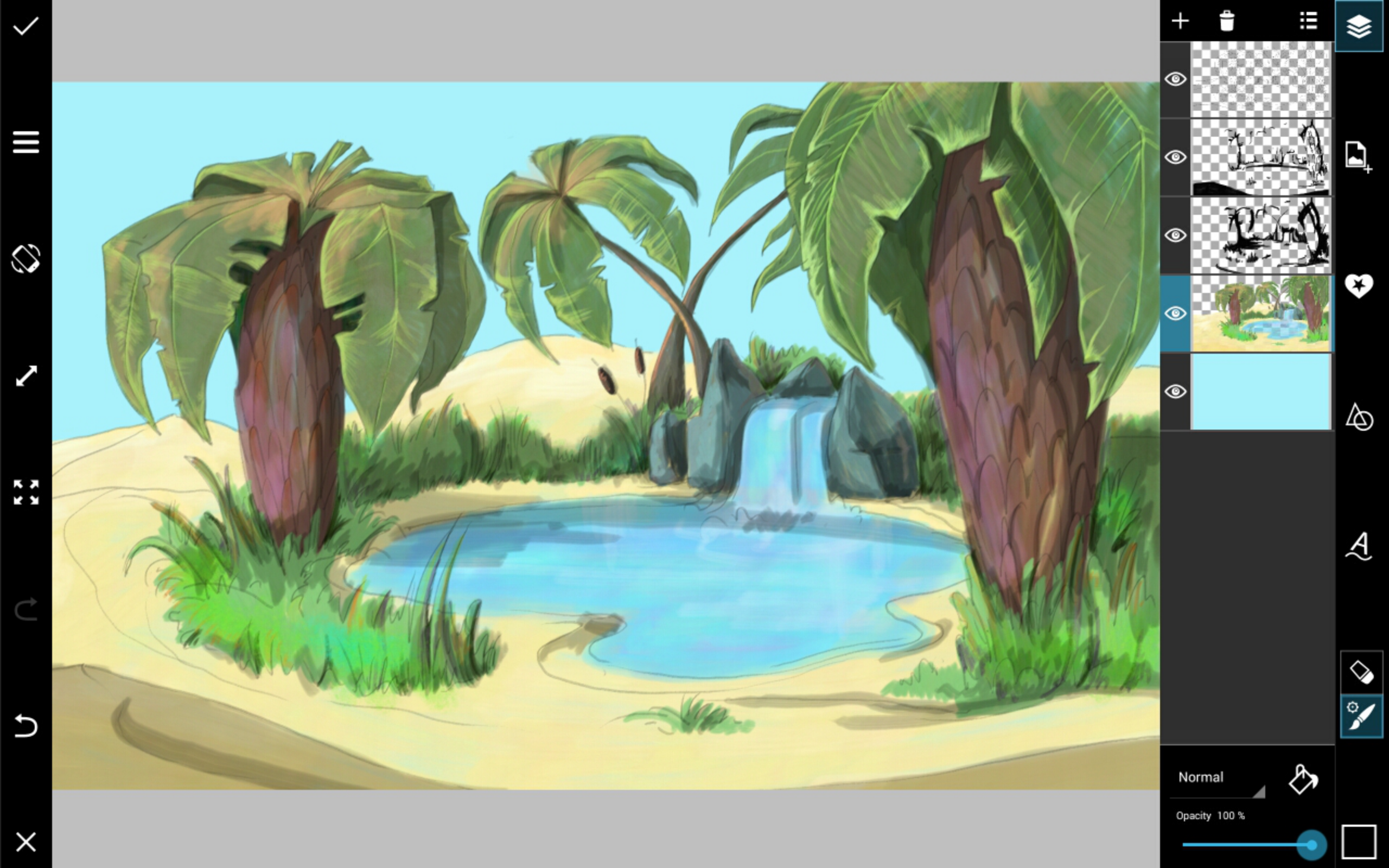 Drawing Tutorial: How to Use PicsArt to Draw a Desert Oasis - Create
