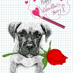 gdlovepostcard cute valentine animals pencilart